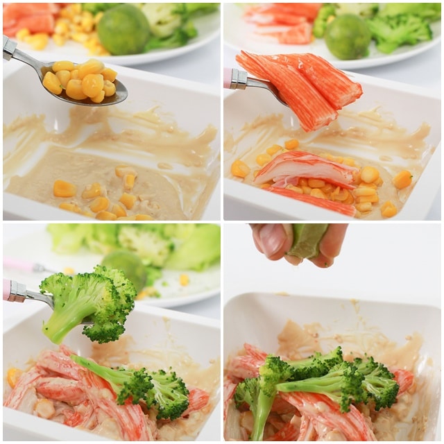 สลัดปูอัด (Surimi salad) พร้อมสูตรน้ำสลัดสไตล์ญี่ปุ่น